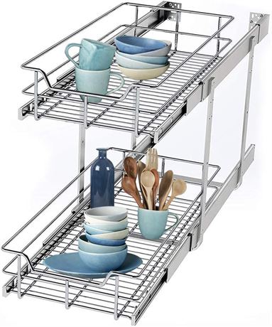 2 Tier Wire Basket Pull-Out 14x22x15.4 In.