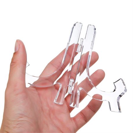 **Set of 2** Clear Acrylic Easels Plate Stands, 2 Pieces 9.8inch