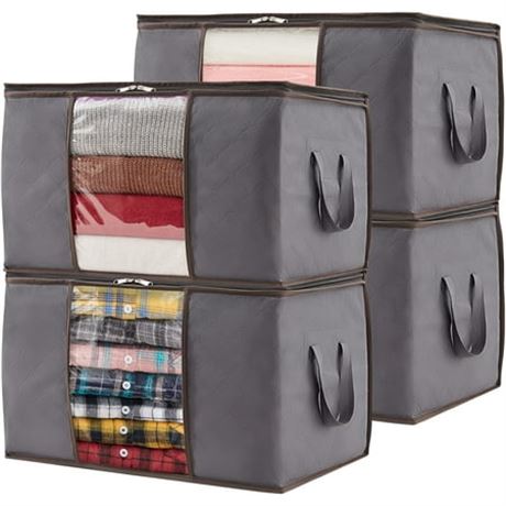 Lifewit 4-Pack Large Clothes Bags, Grey