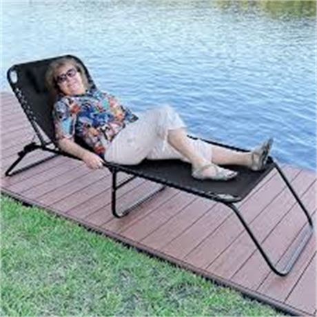 27.5 XL Outdoor Folding Chaise Lounge, Blue