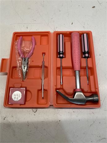 Household Tool Box - 7-Piece Handheld Tool Kit With Hammer, Phillips Screwdriver