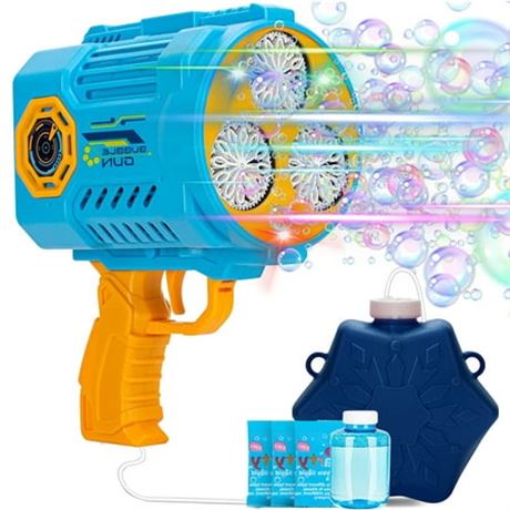 Bubble Gun, 360-Design with 3 Pack Liquid
