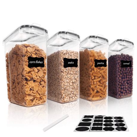 4 Vtopmart Cereal Containers, 135.2oz