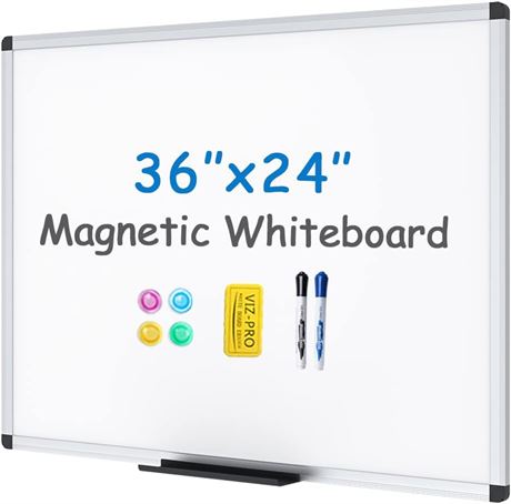 VIZ-PRO Magnetic Whiteboard, 36 X 24 Inches