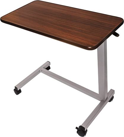 Vaunn Adjustable Overbed Table, Walnut
