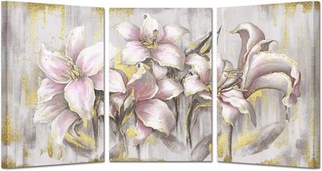 KREATIVE ARTS Pink Lily Wall Art 16x24x3pcs