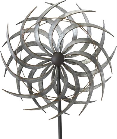 Wind Powered Garden Spinner, 15x7x59 in, Grey