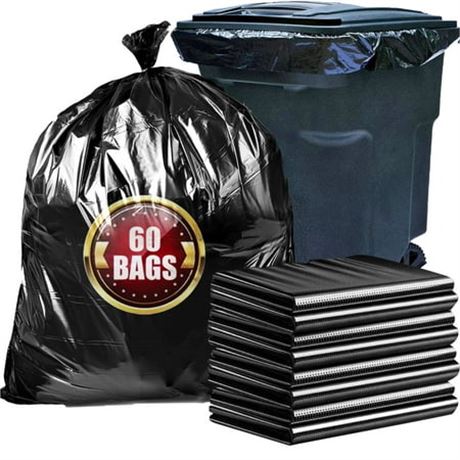 40-45 Gal Trash Bags, 36''x44'', 1.5Mil (60ct)