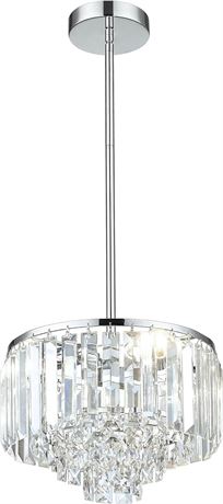 4-Tier Crystal Chandelier | 11 Inch Chrome