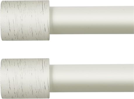 2 Pack White Curtain Rods, 28-48 Inch