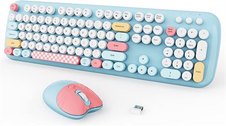 COOFUN Wireless Keyboard & Mouse, 104 Keys
