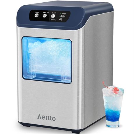 Aeitto Nugget Ice Maker, 55 lbs/Day, 5 Min Release
