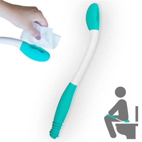Blue Long Reach Toilet Comfort Wipe - 15.7 in