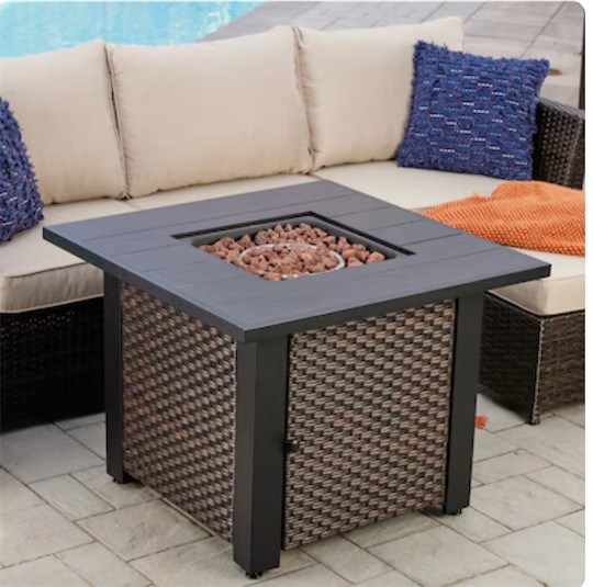 Allen Roth Fire Pit Dollar.Bid - allen + roth 32-in W 50000 Maximum BTUs Steel Square ...