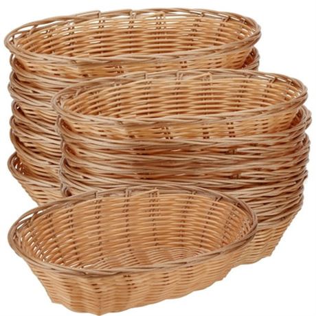 KOHAND Wicker Bread Basket 20 Pack, 9x6x2.6in