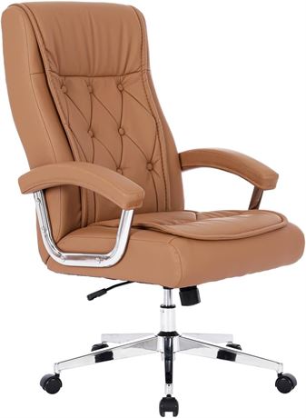 Hoxne Leather Executive Office Chair, Khaki