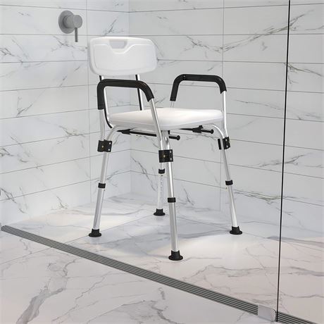 HERCULES 300Lb. White Bath/Shower Chair