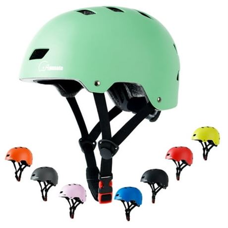 Medium Youth Bike Skateboard Helmet (Green m)