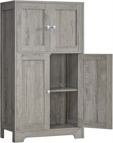 Iwell Storage Cabinet, 4 Doors, Grey CSNG019C