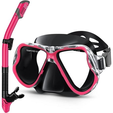 Dry Snorkel Set, Anti-Fog Diving Mask