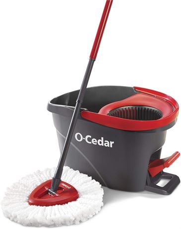 O-Cedar EasyWring Spin Mop, Red/Gray