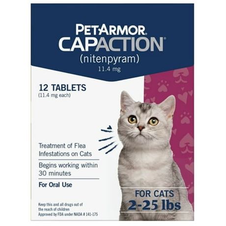 Flea Treatment for Cats, 2-25lbs, 12 Tabs