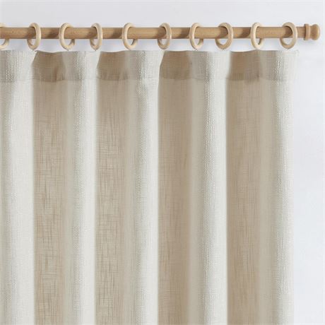 jinchan Burlap Linen Curtains 50\"W x 84\"L