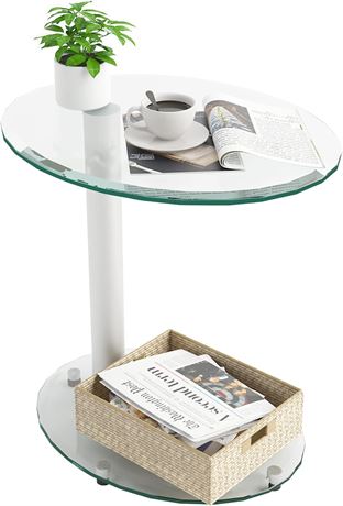 Meihua Glass End Table for Small Spaces
