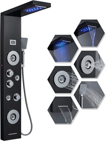 POPFLY 6 In 1 LED Shower Panel Tower System