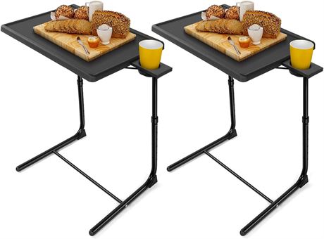 LORYERGO TV Tray Table - 2 Packs, Adjustable
