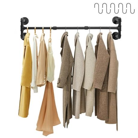 Pipe 40'' L Clothes Rack, Wall Mounted