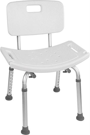 Vaunn Adjustable Shower Chair Seat, White