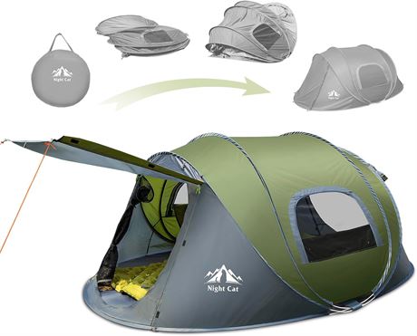 Night Cat 2-4 Persons Pop up Tent, Instant