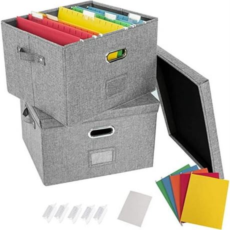 File Box with Folders, Home/Office Organizer