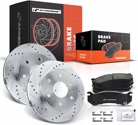12.01in Front Drill Brake + Pads Kit