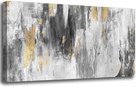 Gold Abstract Art Canvas 30x60 - SOUGUAN