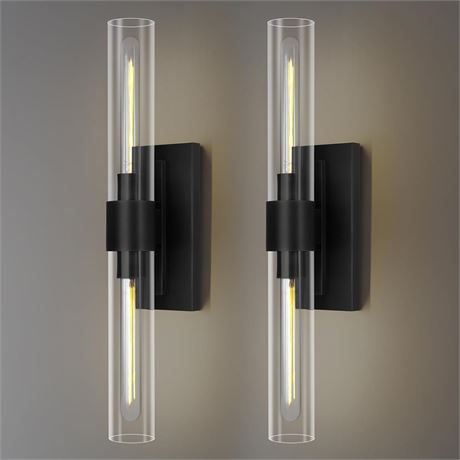 Black Wall Sconces, 22.8", 2 Pack