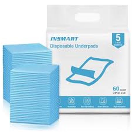 Insmart 24'' X 36'' Disposable Bed Pads, 60ct
