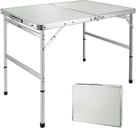 VILLEY Camping Table 4ft-48"L x 23"W Alloy