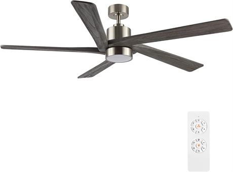 WINGBO 64" DC Fan with Lights, Gray Blades