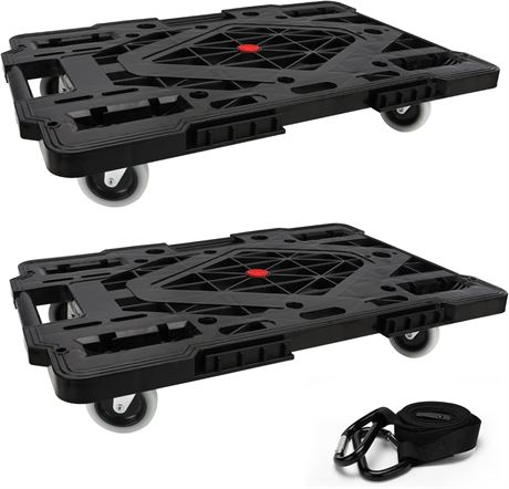 Dolly Cart 4 Wheels, 2 Pack, 880 Lbs