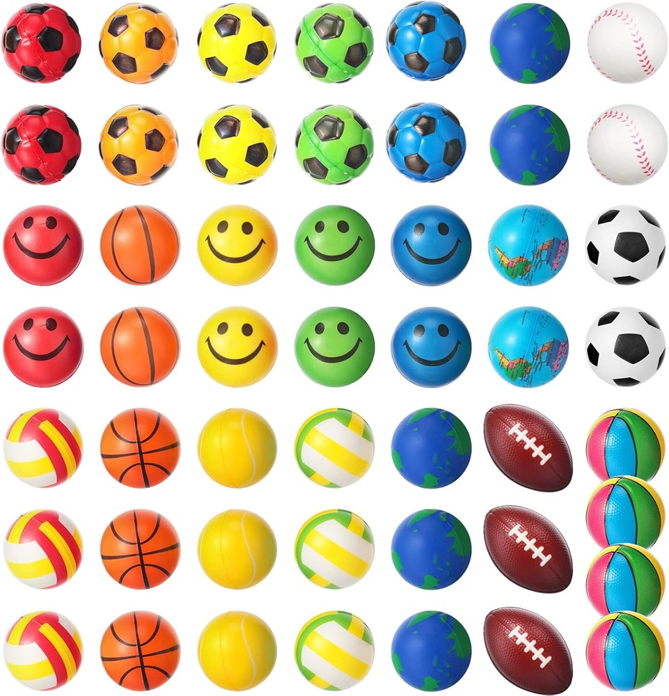 Dollar.Bid - Sosation 50 Pcs 2.5 Inch Mini Stress Balls for Kids Party ...