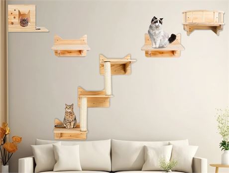 Cat Wall Shelves & Perch, 3-Step Playground