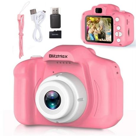 BlitzMax Kids Video Camera, 1080P, 2" - Pink