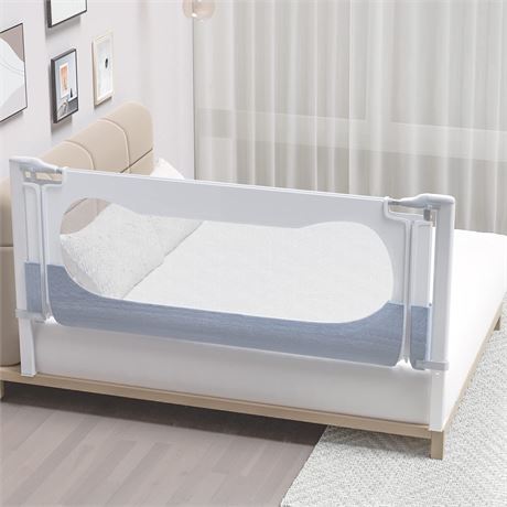 Zxyculture Bed Rail, 78.74x27", White+Gray