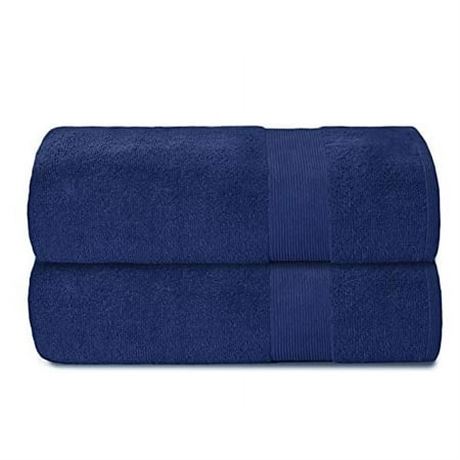 Cotton Bath Sheets 35x70, 2-Pack, Navy Blue