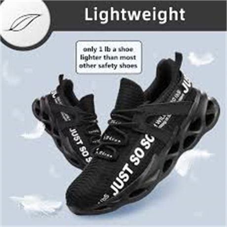 Steel Toe Shoes Unisex, Size: 13.5W/12M, Black