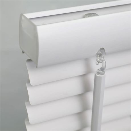 Project Source 1-in Slat 23x42 White Vinyl Blinds