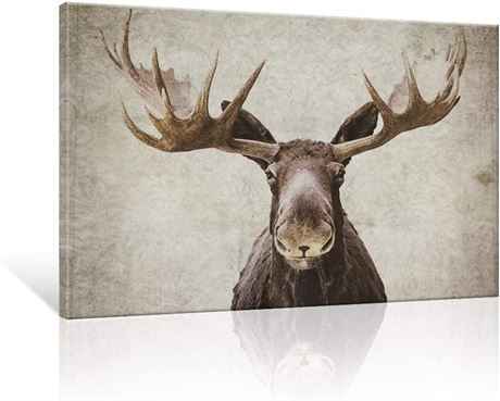 Elmer Moose Art, Rustic Wildlife, 36x24