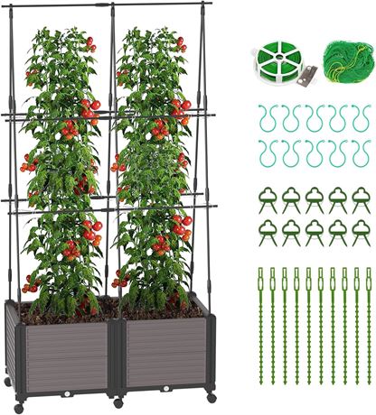 DoCred Garden Bed Planter, Tomato Cage